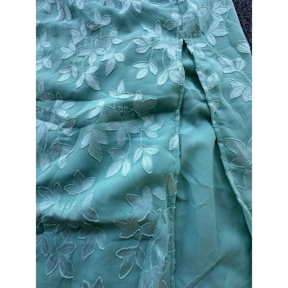 A New Day Dress Womens X-Small Mint Green Floral Lined Jacquard Maxi Slip‎ New - Picture 10 of 13